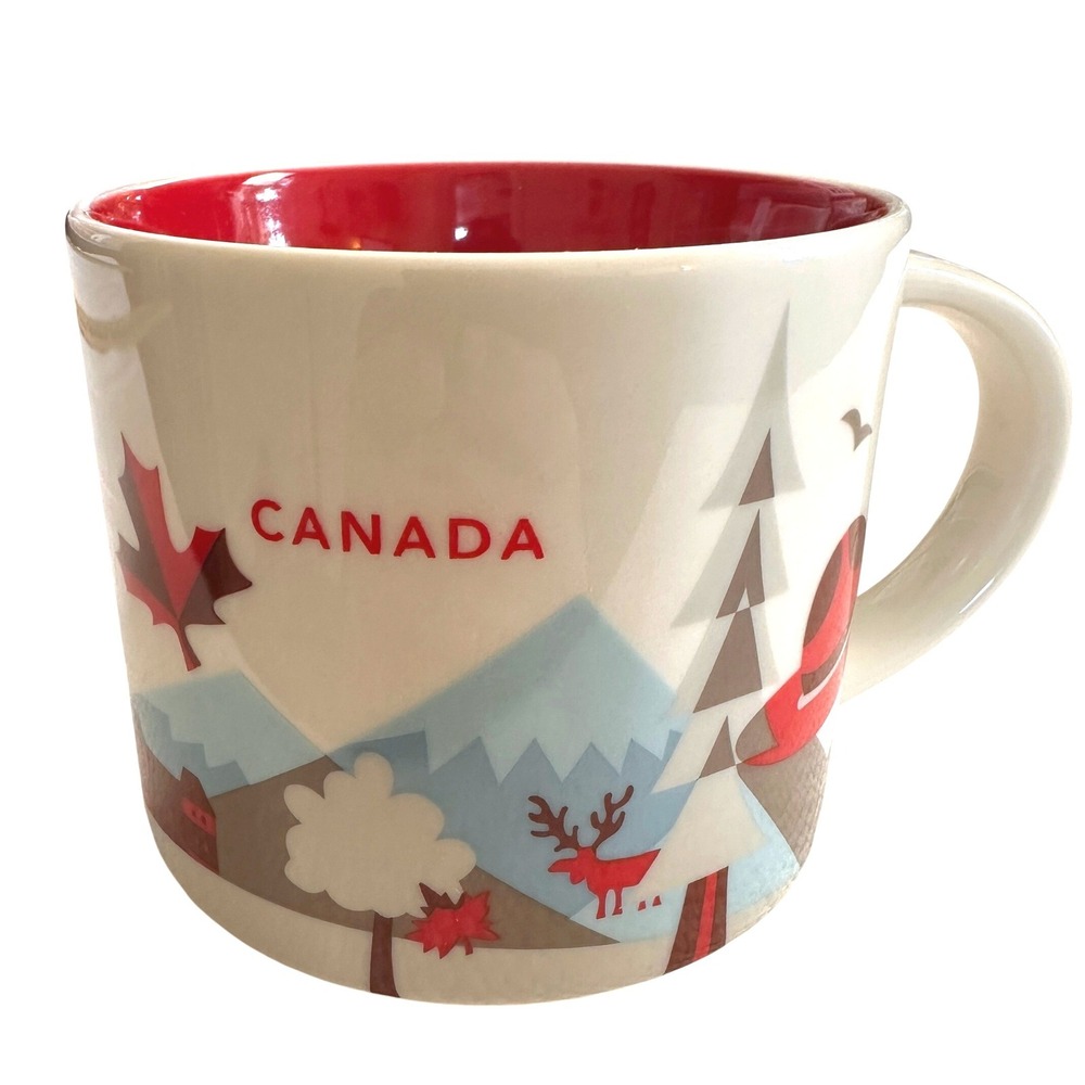 Starbucks Canada You Are Here Collection Coffee Mug Red Interior Ceramic 2015
